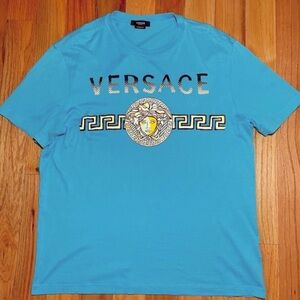 Versace Blue Gold Medusa Runway Tshirt 🔥